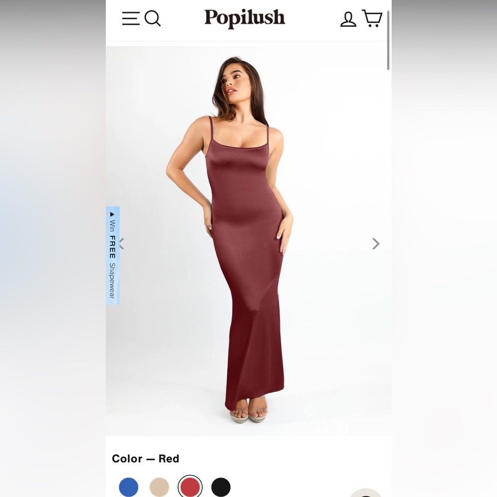 POPILUSH stretch and shine red maxi - size LARGE